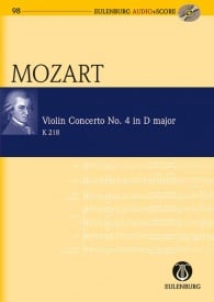 Mozart: Concerto No. 4 D Major KV 218 (Study Score + CD) published by Eulenburg